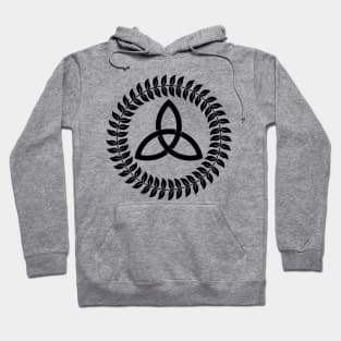 The symbol of the Holy Trinity framed by a wreath Hoodie